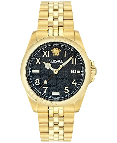 Versace Men's Swiss Anteo Gold Ion Plated Stainless Steel Bracelet Watch 41mm