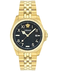 Versace Men's Swiss Anteo Gold Ion Plated Stainless Steel Bracelet Watch 41mm