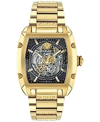 Versace Men's Swiss Automatic Gold Ion Plated Stainless Steel Bracelet Watch 42x50mm