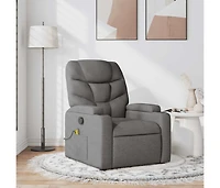 Massage Recliner Chair Dark Gray Fabric