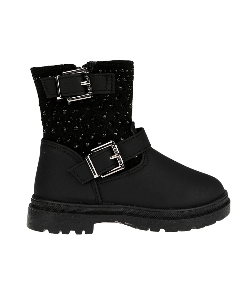 Bebe Toddler Girls Engineer With Rhinestones and Rivet Boot