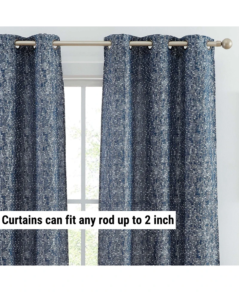 Hlc.me Avalon Jacquard Slub Texture - Privacy Curtains with Grommet Lightweight Window Curtain Panels