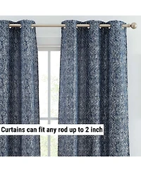 Hlc.me Avalon Jacquard Slub Texture - Privacy Curtains with Grommet Lightweight Window Curtain Panels