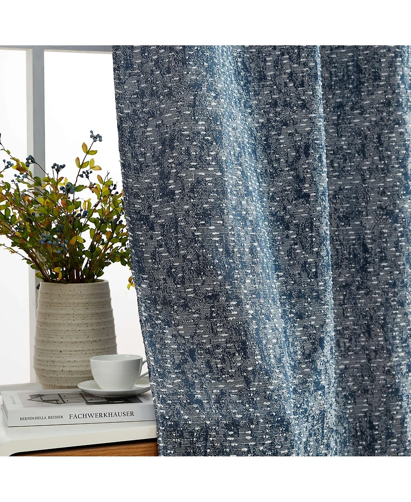 Hlc.me Avalon Jacquard Slub Texture - Privacy Curtains with Grommet Lightweight Window Curtain Panels