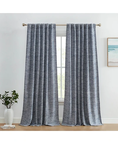 Hlc.me Easton Jacquard Slub Texture - Privacy Curtains with Back Tab Rod Pocket Lightweight Window Curtains Panels