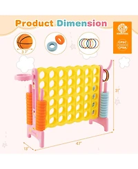 Jumbo 4-to-Score 4 in A Row Giant Game Set with Stickers for Kids Adults