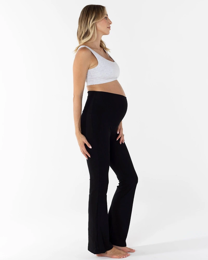 Angel Maternity Deluxe Flare Black Legging Pants