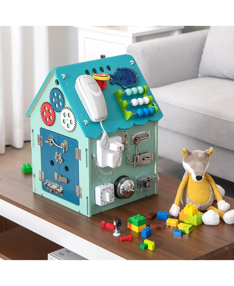 Inolait Montessori Play House with Sensory Games and Interior Storage Space