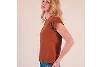 Poplinen Women's Jane Cuffed Hemp Tee