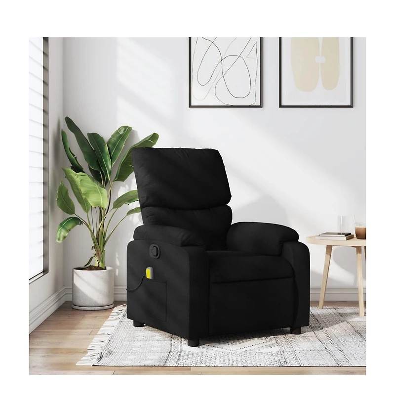vidaXL Massage Recliner Chair Cream Fabric
