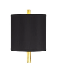 Possini Euro Design Minerva 32" Tall Large Modern Glam End Table Lamp Gold Leaf Finish Marble Single Living Room Bedroom Bedside