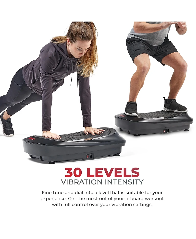 Sunny Health & Fitness Fitboard 4D Vibration Plate Wellness Machine for Toning Weight Loss & Lymphatic Drainage, Oscillation Therapy Platform