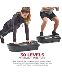 Sunny Health & Fitness Fitboard 4D Vibration Plate Wellness Machine for Toning Weight Loss & Lymphatic Drainage, Oscillation Therapy Platform