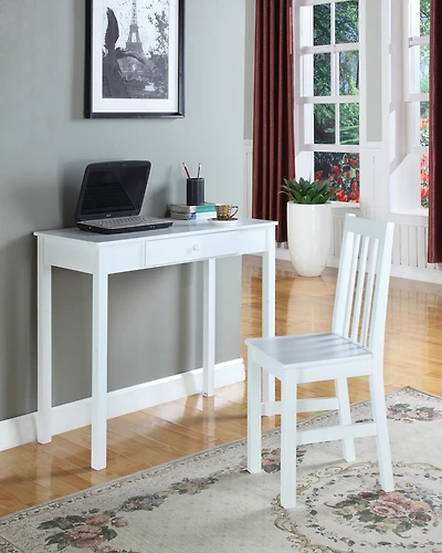 Duluth White Finish Wood Home Office Secretary Writing Desk