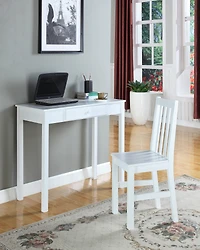 Duluth White Finish Wood Home Office Secretary Writing Desk