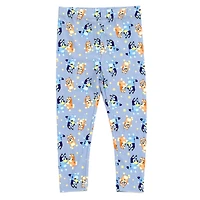 Bluey Little Girls Peplum Sweatshirt and Leggings Outfit Set