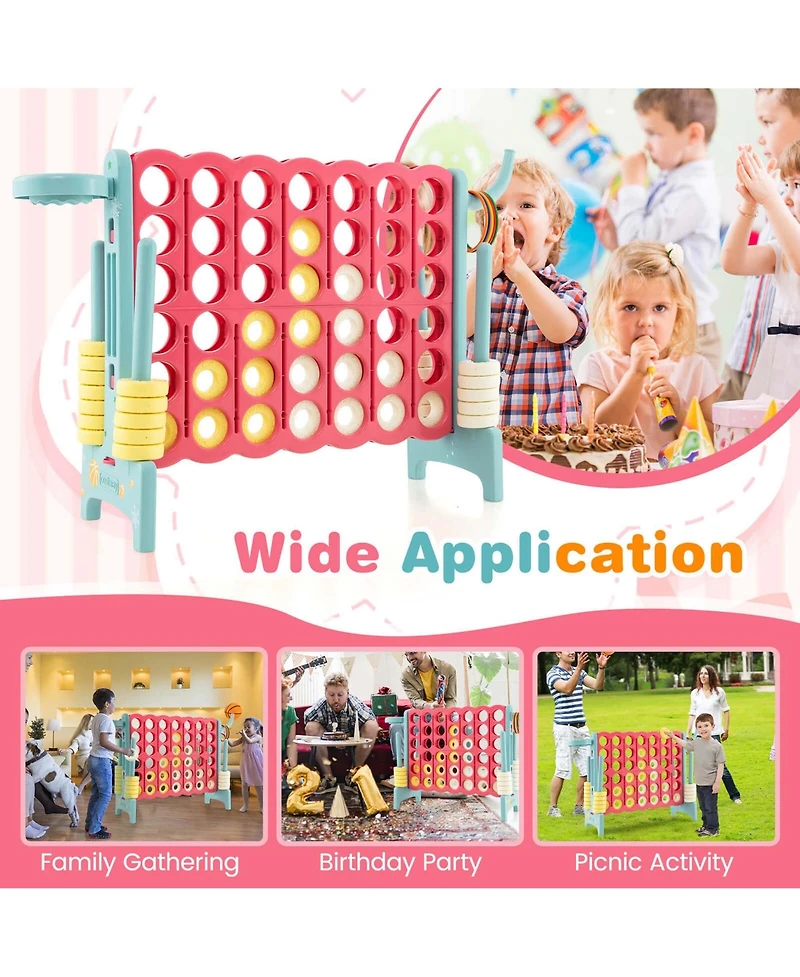 Jumbo 4-to-Score 4 A Row Giant Game Set with Carry Bag Stickers for Kids Adults