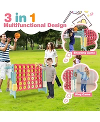 Jumbo 4-to-Score 4 A Row Giant Game Set with Carry Bag Stickers for Kids Adults