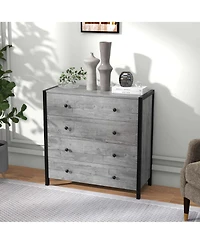 4-Drawer Dresser Modern Chest of Drawers Wooden Storage Dresser