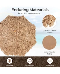 6.5 Ft Hula Thatched Tiki Beach Umbrella 30° Tilting Hawaiian Style Umbrella