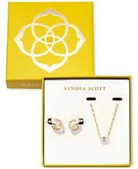 Kendra Scott 14k Cubic Zirconia Pendant Necklace & C-Hoop Earrings Set