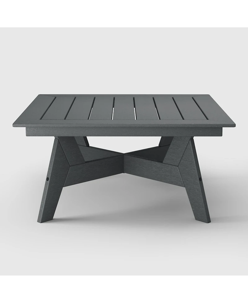WestinTrends Modern Low Outdoor Patio Square Hdpe 37" Coffee Table
