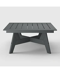 WestinTrends Modern Low Outdoor Patio Square Hdpe 37" Coffee Table