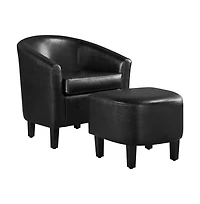Yaheetech Contemporary Faux Leather Club Chair and Ottoman Set