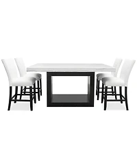 Kellet 5 Pc. Rectangular Marble Dining Set (Counter Height Table & 4 Side Chairs)