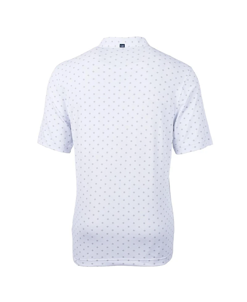 Cutter & Buck Men's White Michigan State Spartans Virtue Eco Pique Tile Print Polo