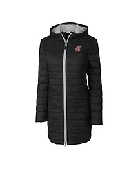 Cutter & Buck Women's Black Washington State Cougars Rainier PrimaLoft Eco Hooded Long Coat