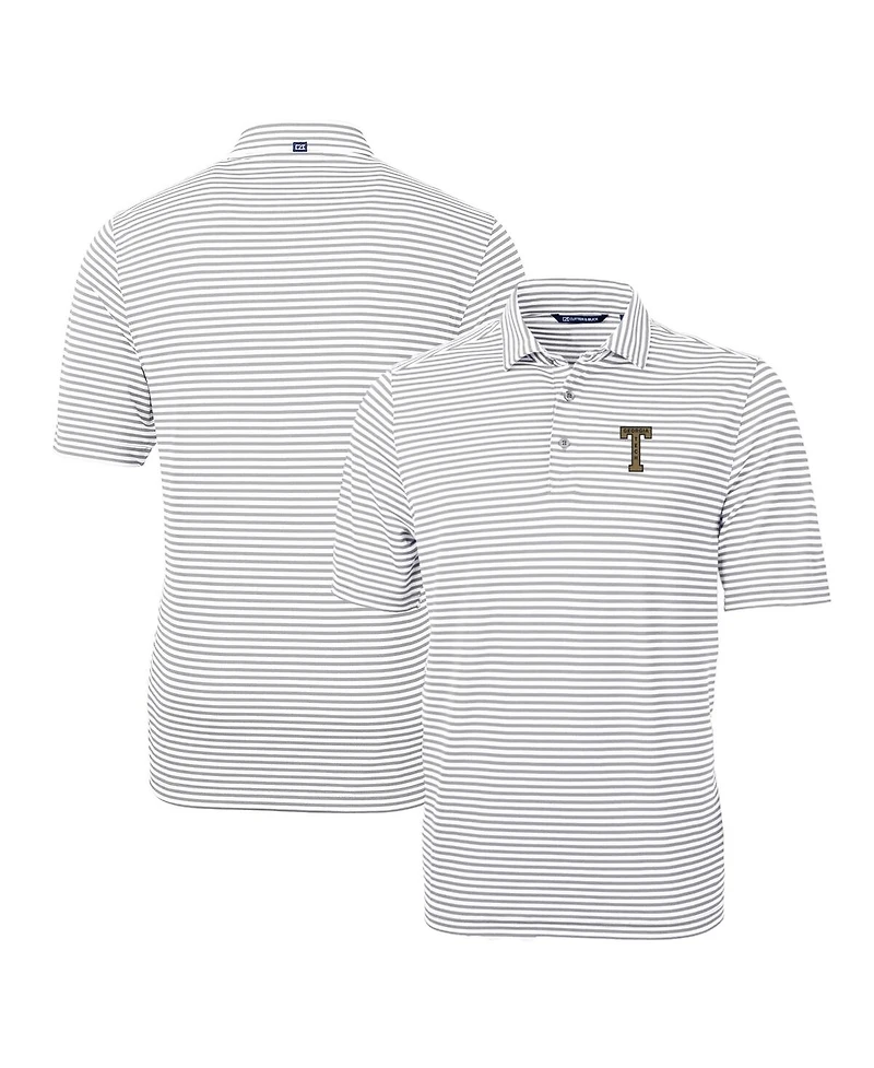 Cutter & Buck Men's Georgia Tech Yellow Jackets Throwback Logo Virtue Eco Pique Stripe Polo