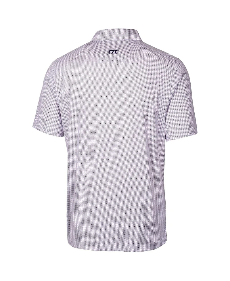 Cutter & Buck Men's Lsu Tigers Primary Team Logo Pike Double Dot Print Stretch Polo