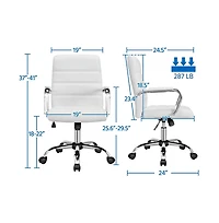 Yaheetech Mid-Back Office Chair Pu Leather Office Executive Chair