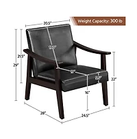 Yaheetech Modern Accent Chair Mid-Century Upholstered Armchair