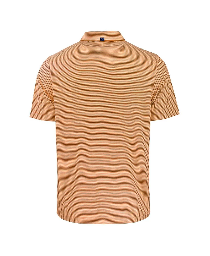 Cutter & Buck Men's Orange Virginia Cavaliers Forge Eco Double Stripe Stretch Polo