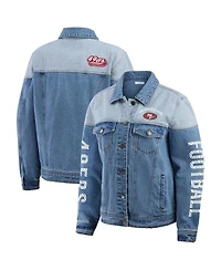 Wear by Erin Andrews Women's San Francisco 49ers Full-Button Denim Jacket