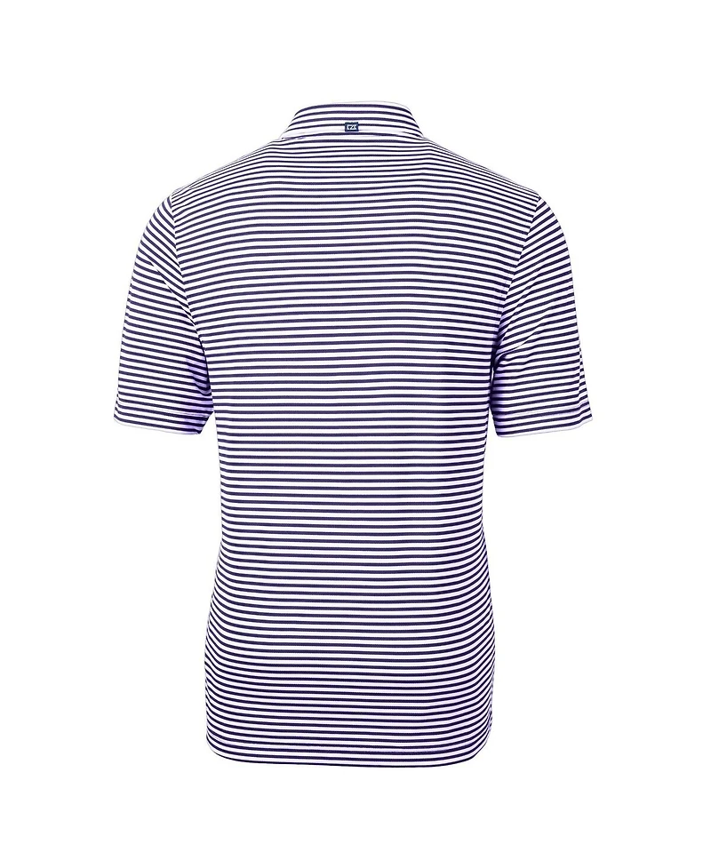 Cutter & Buck Men's Kansas State Wildcats Vault DryTec Virtue Eco Pique Stripe Polo