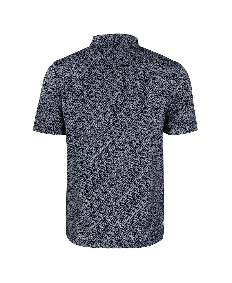 Cutter & Buck Men's Black Ohio State Buckeyes Pike Eco Pebble Print Stretch Polo