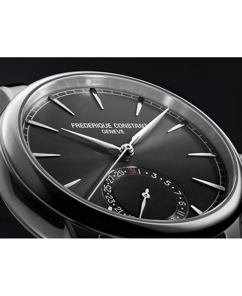Frederique Constant Men's Swiss Automatic Classic Date Manufacture Leather Strap Watch 40mm
