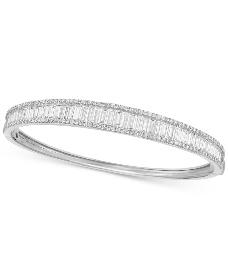 Effy Lab Grown Diamond Baguette & Round Bangle Bracelet (4-1/2 ct. t.w.) in 14k White or Yellow Gold