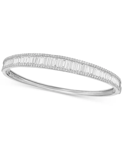 Effy Lab Grown Diamond Baguette & Round Bangle Bracelet (4-1/2 ct. t.w.) in 14k White or Yellow Gold