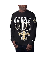 Starter Men's Black New Orleans Saints Clutch Hit Long Sleeve T-Shirt