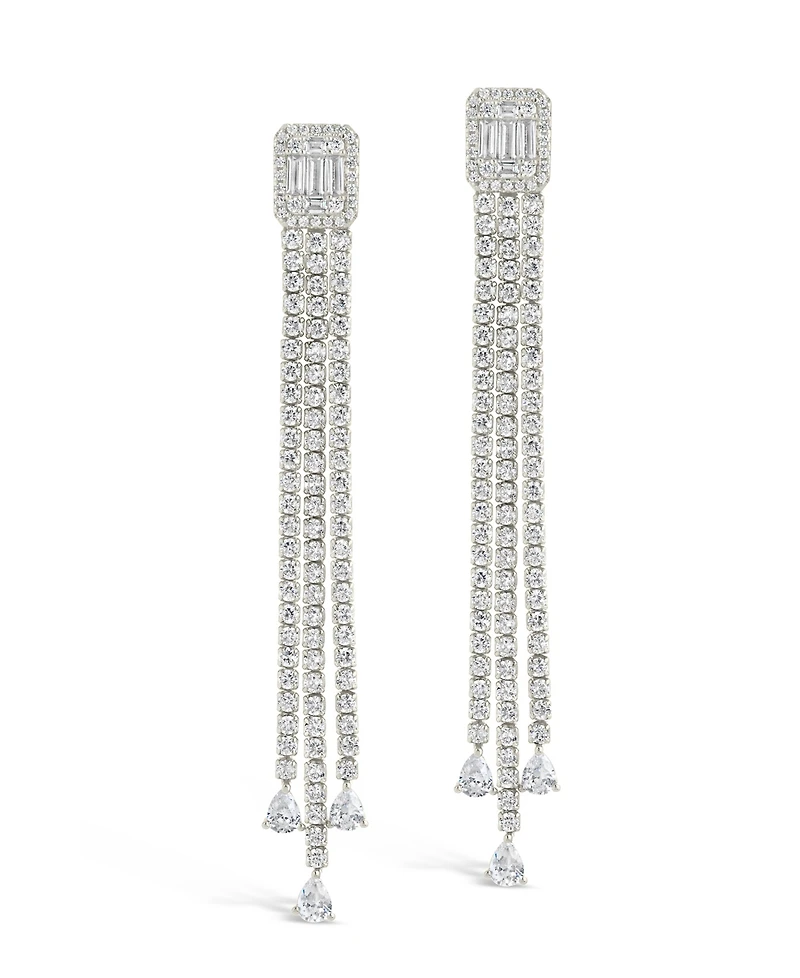 Sterling Forever Naomi Cubic Zirconia Dangle Stud Earrings