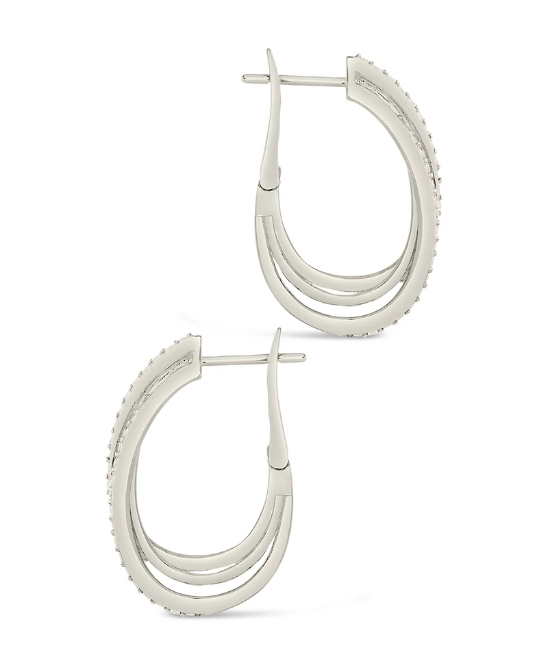 Sterling Forever Kyle Cubic Zirconia Hoop Earrings