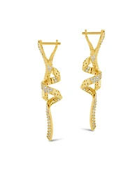 Sterling Forever Carrie Cubic Zirconia Swirl Drop Earrings
