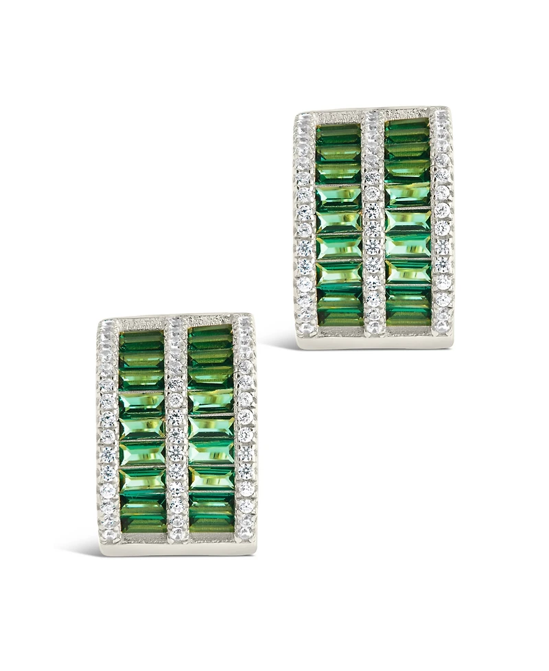 Sterling Forever Serena Cubic Zirconia Hoop Earrings