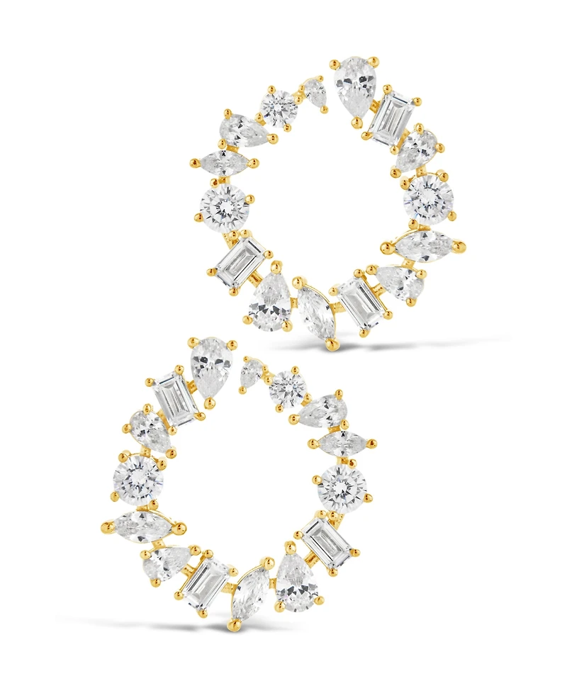 Sterling Forever Shania Cubic Zirconia Circle Stud Earrings