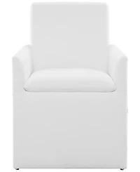 Abbyson Living 36" Wood Mara Stain-Resistant Fabric Dining Armchair