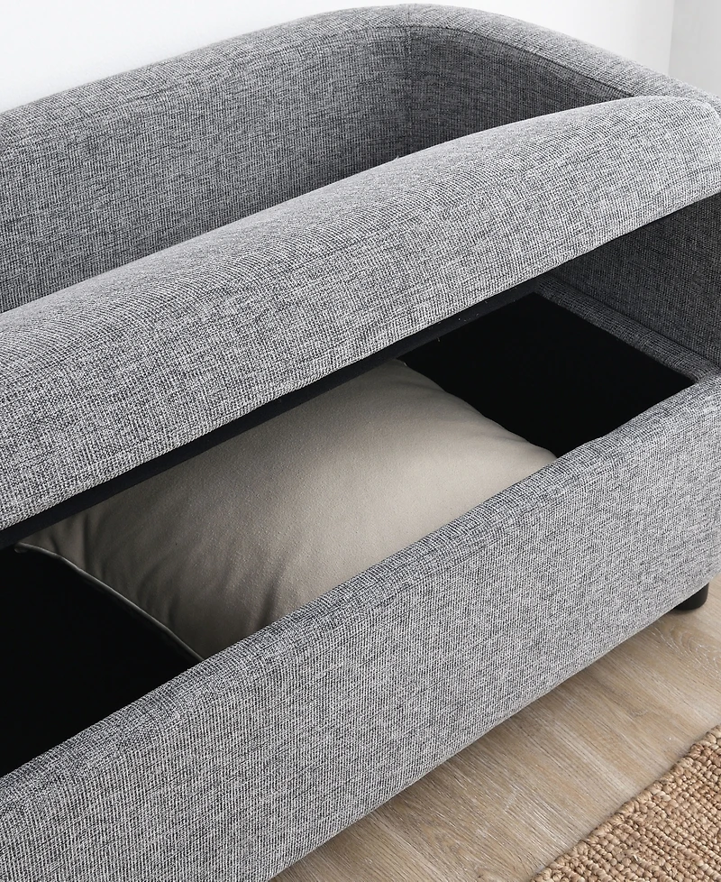 Abbyson Living 23.3" Wood Hadley Storage Settee